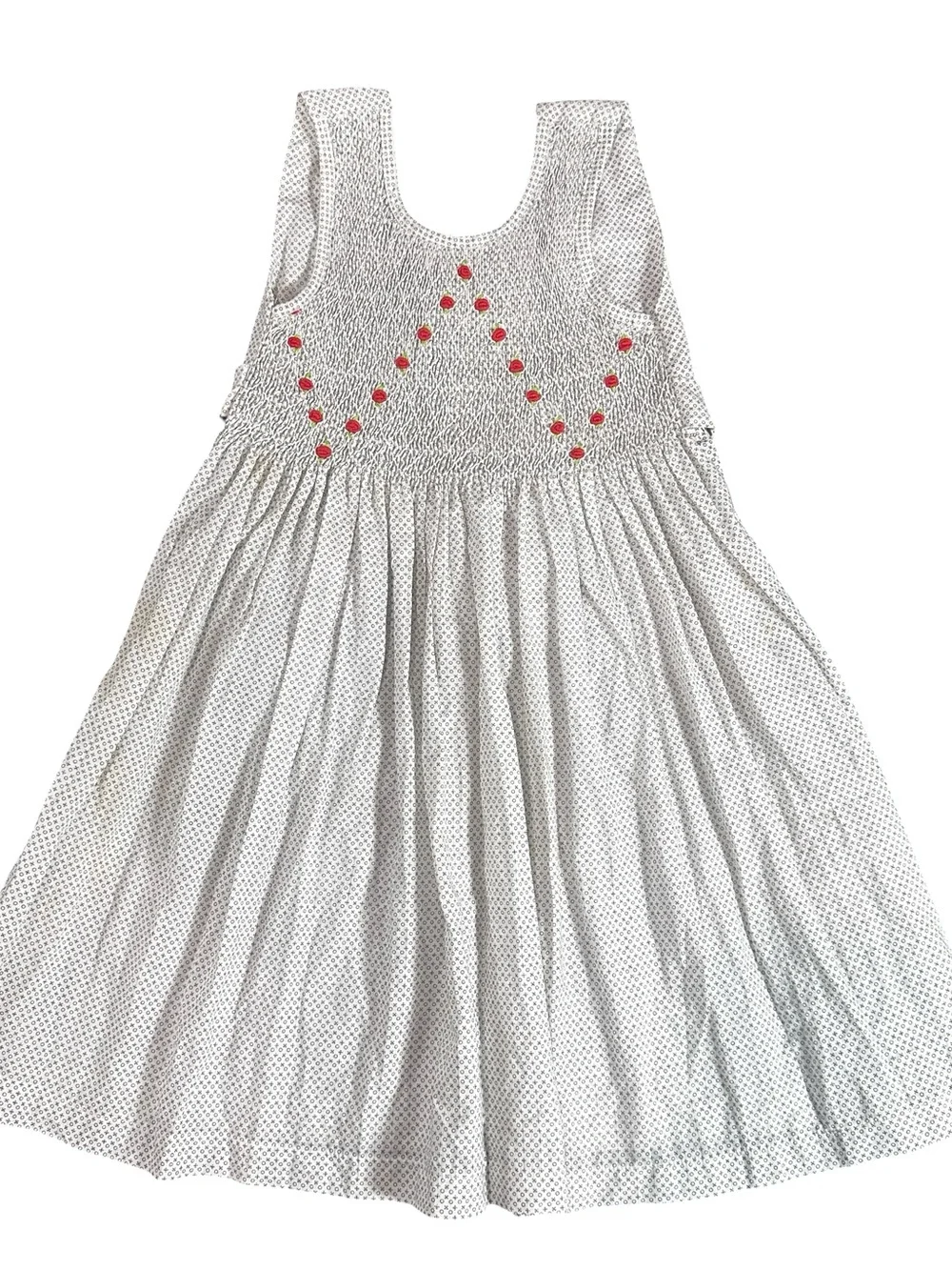 Vintage Style Smocked Cotton Floral Cottagecore Dress Child Size 4